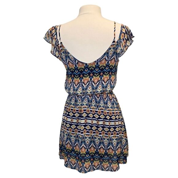 Peach Royal Women's Aztec Print Off Shoulder Mini Dress S - Picture 6 of 16